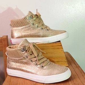 Gold Girl's Blowfish High top Sneakers